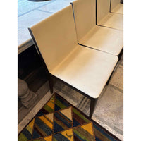 Set of 4 B&B Italia White Leather w/Black Wood Frame - colletteconsignment.com