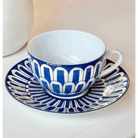 Hermes Bleus d'ailleurs Porcelain Coffee Cup & Saucer Cup