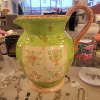 Ceramic Green Floral Pitcher