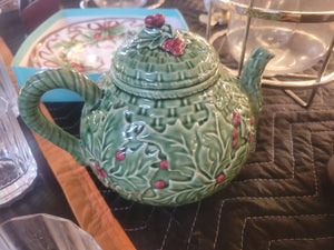 Holly Ceramic Teapot by Bordallo Pinheiro