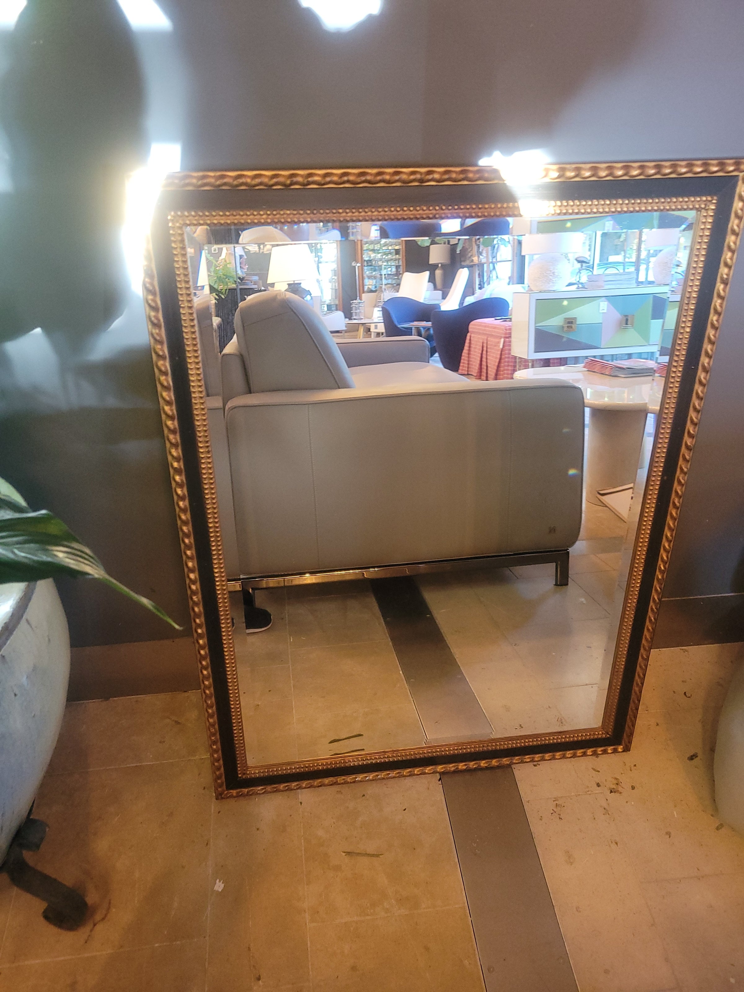 Black & Gold Mirror w/ Beveled Glass by Ballard Designs