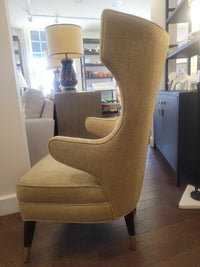Tan Padrino Wingback Club Chair w/ Brass Feet by Studio Van den Akker