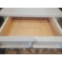 Queen Anne Style White Wash Wood Side Table