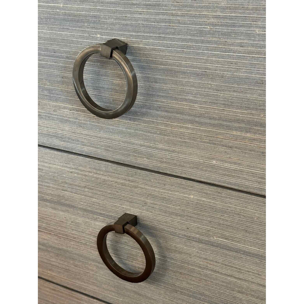 'Parker' Blue Shimmer Raffia & Bronze 9-Drawer Dresser by V&H - colletteconsignment.com