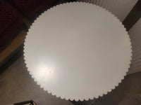 Fluted White Lacquer Round Pedestal (As Is)