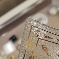 Belle Nautical Gold Glass Rectangular 3-Section Platter