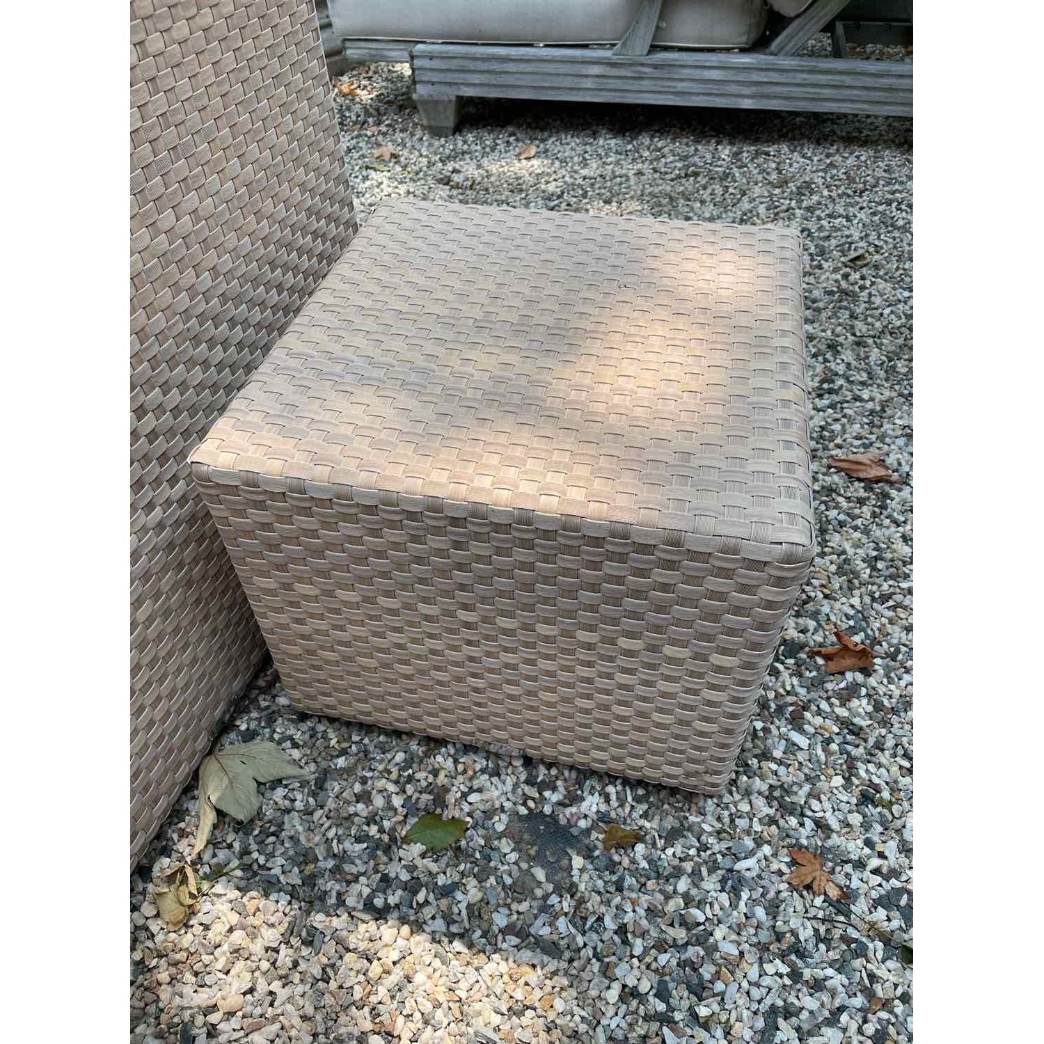 SET of Wicker 5-Pc Modular w/o Cushions, Coffee Table, & 2 Side Tables by Dedon
