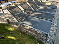 PAIR of Gray Mesh & Metal Outdoor Loungers by Life Outdoor Living (AS IS)