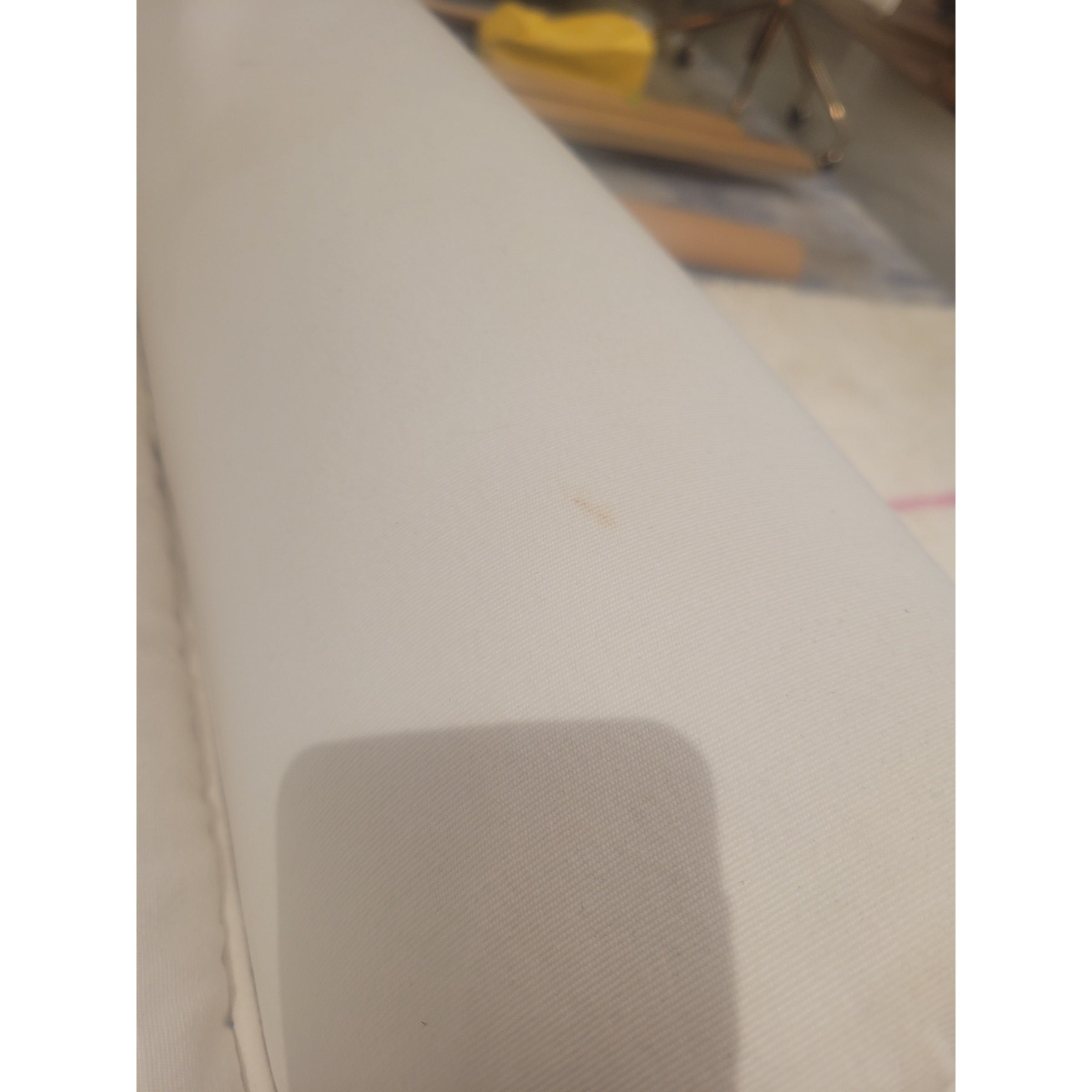 White Slipcover Roll Arm Chair (AS IS)