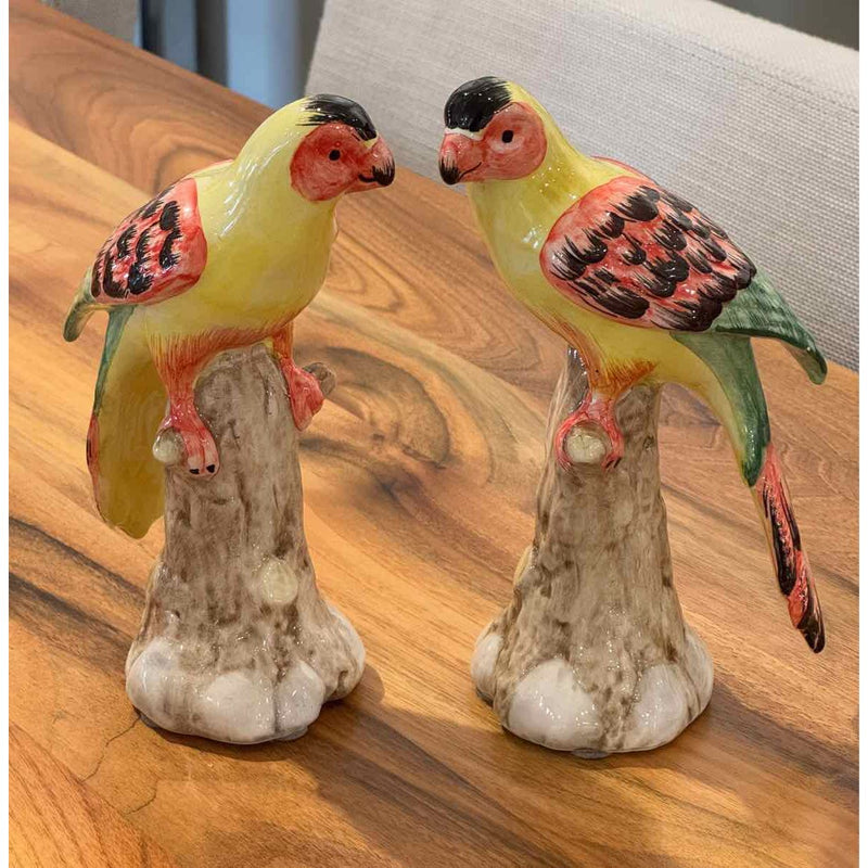 Pair of Ceramic Parrots by Chelsea House