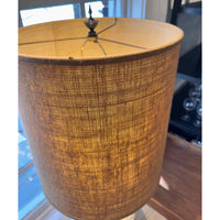 Vintage Murano Glass Pagoda Lamp by Carlo Nason for Mazzega w/ Burlap Shade