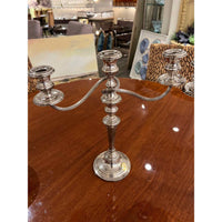 Pair of Large Scale Three Arm Sterling Silver Candelabras