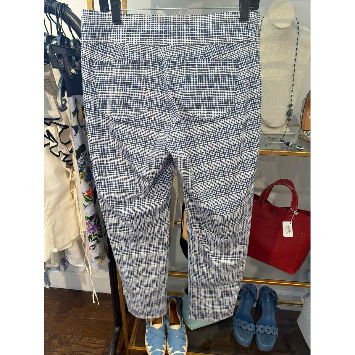 J.McLaughlin Size 12 Blue and White Pants