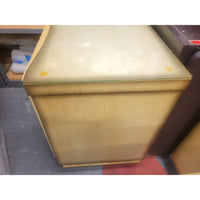 PAIR of Custom 1960s Pine Nightstands w/ Brass Pulls - colletteconsignment.com