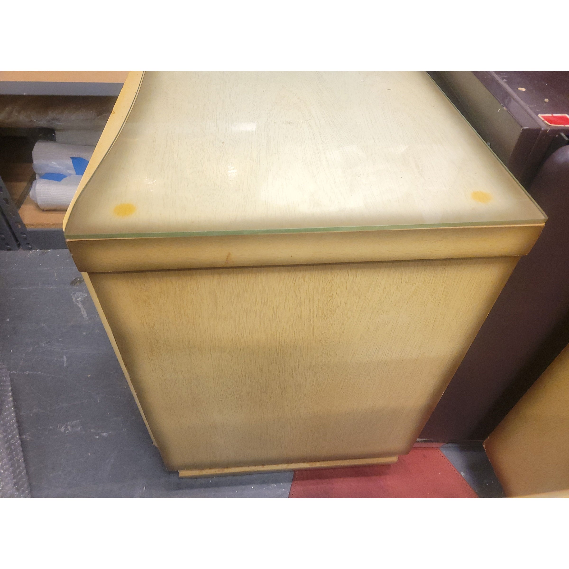 PAIR of Custom 1960s Pine Nightstands w/ Brass Pulls - colletteconsignment.com