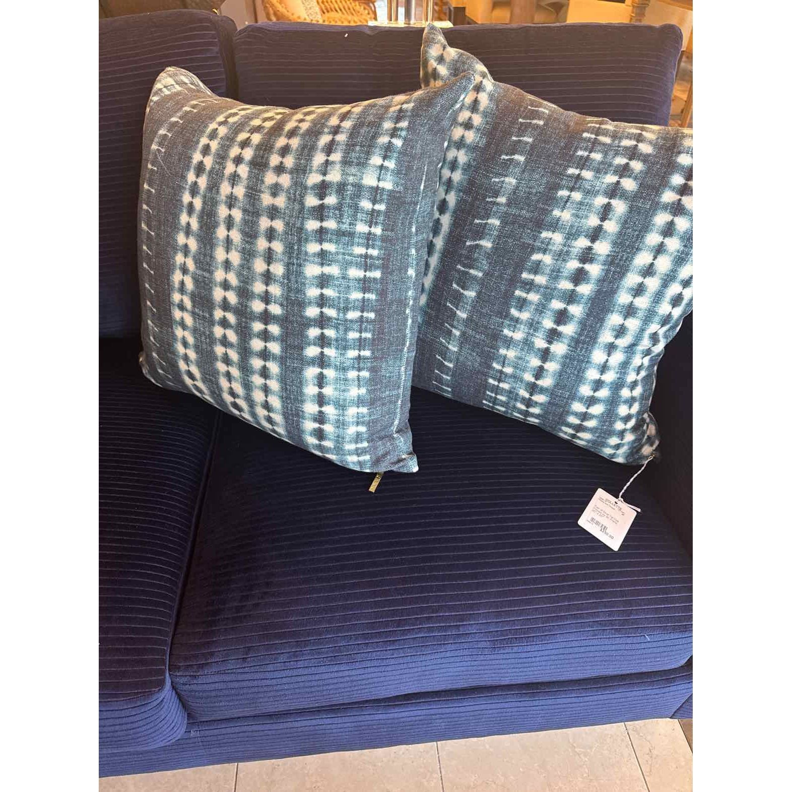 Pair of Blue Tie Dye Pillows by St. Frank
