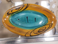 Elaine Wynn Glazed Pottery Oval Dish w/ Swirl Design