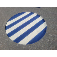5-ft Round Navy & White Striped Wool Rug by Safavieh