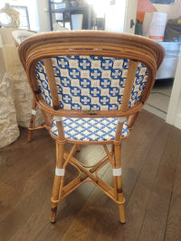 SET of 3 Blue & White Wicker Side Chairs by Maison Drucker