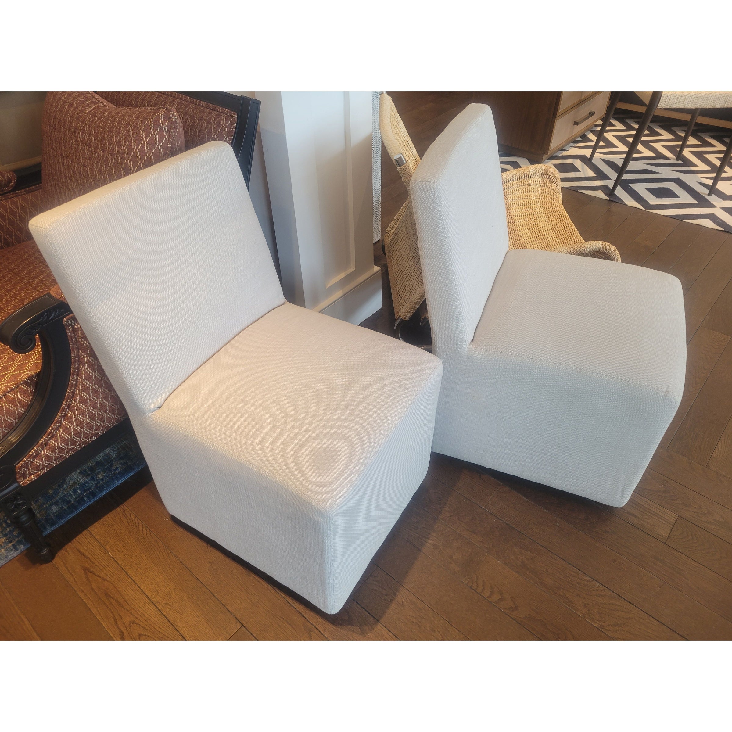 SET of 10 Ellison Fabric Dining Chairs on Casters by RH