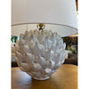 PAIR of 'Daine' French Country Antique White Ceramic Artichoke Table Lamps