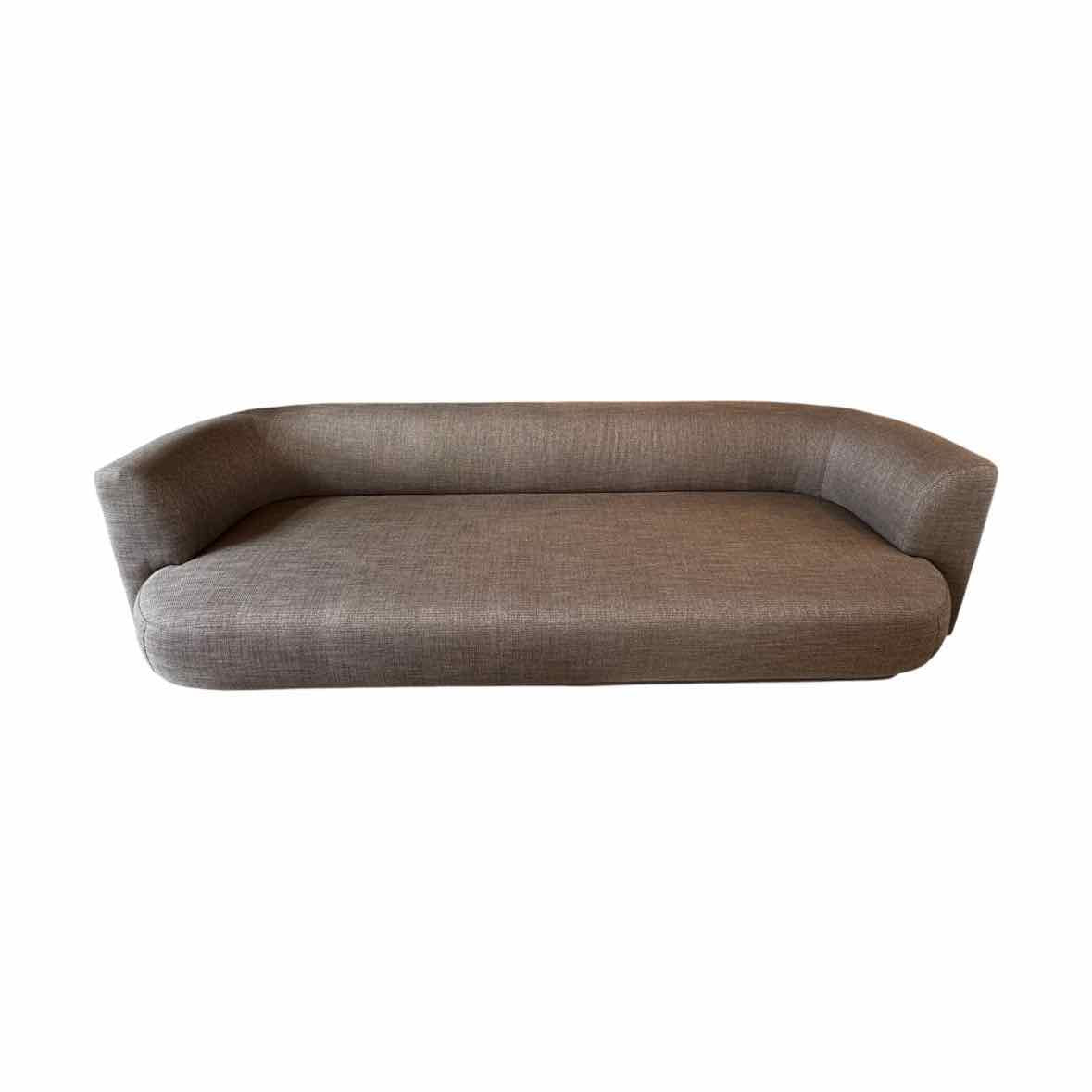 Custom 9.5-ft Sofa in Brown Linen