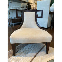 Leather Back Greek Key Lounge Chair by Thomas Pheasant for Baker (AS IS)