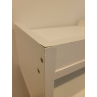 PAIR of White & Natural Wood Night Stands w/ Open Shelf - AS IS