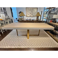 Eden Rock Dining Table w/ Lucite & Shiny Brass Plinth Legs