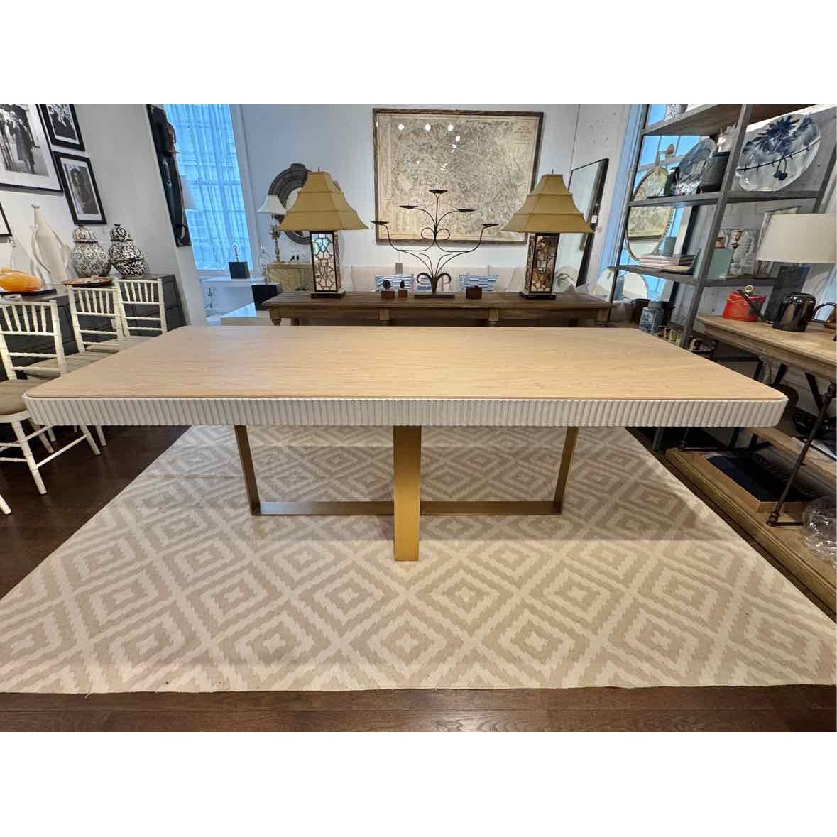 Eden Rock Dining Table w/ Lucite & Shiny Brass Plinth Legs