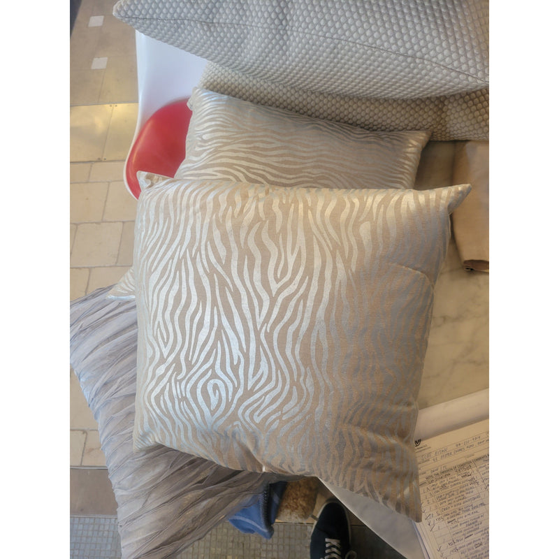 PAIR of Metallic Zebra Print Pillows by Safavieh