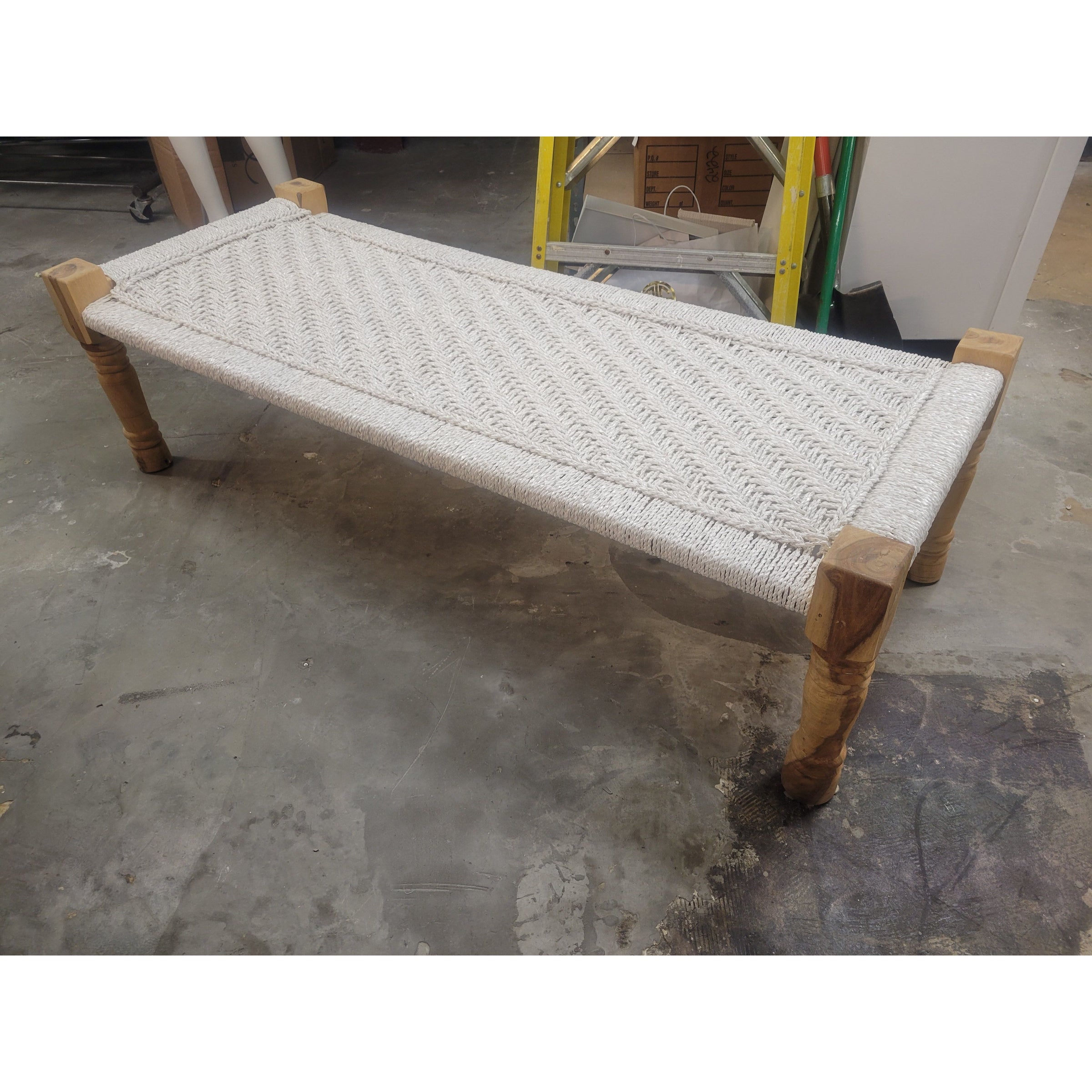 White Woven Rope Bench by Clic