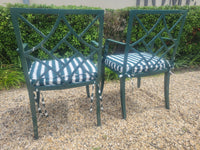 SET of Vintage Painted Iron Dining Table, 2 Arm Chairs, 4 Side Chairs (AS IS)