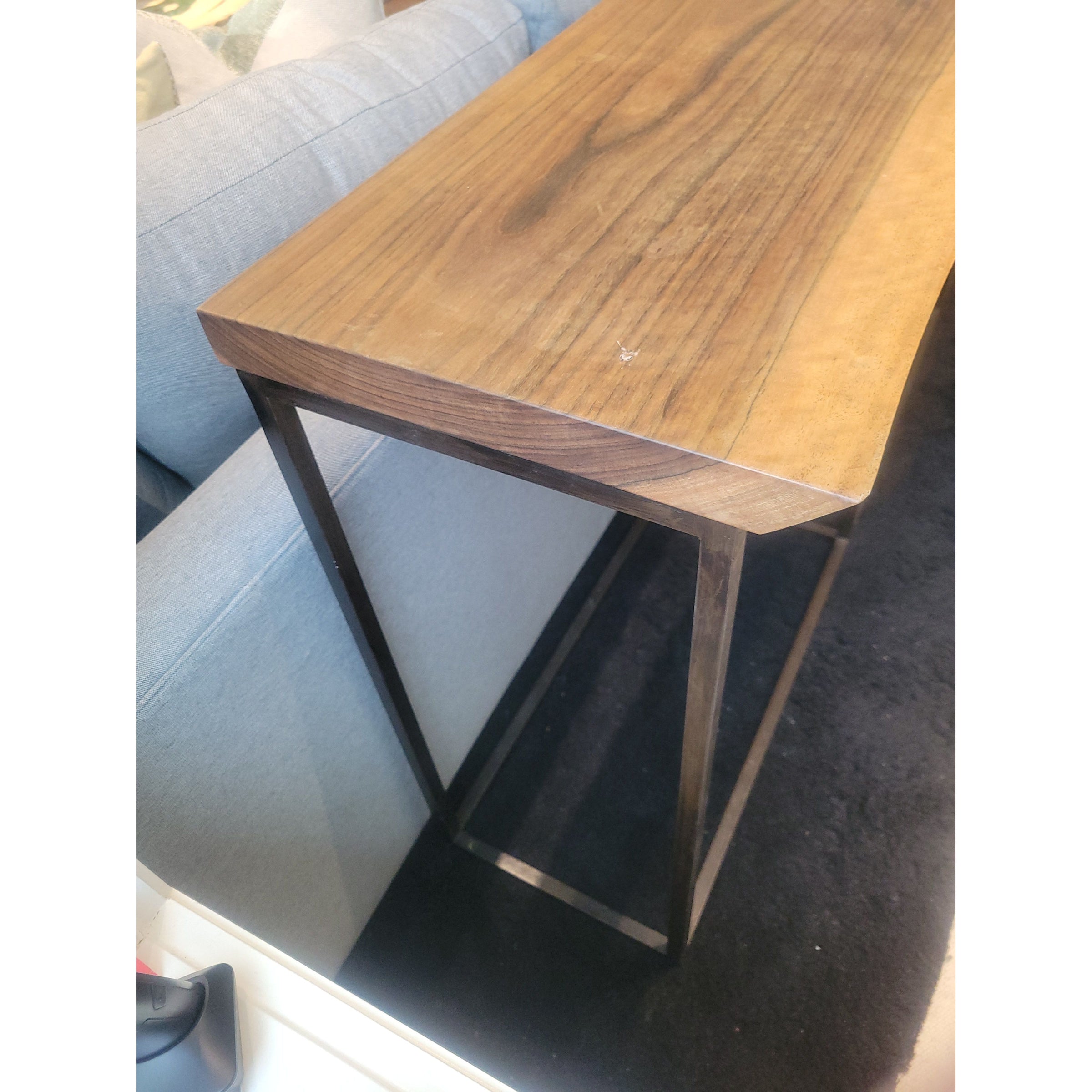 Live Edge Walnut & Metal Console Table by Central Station (AS IS)