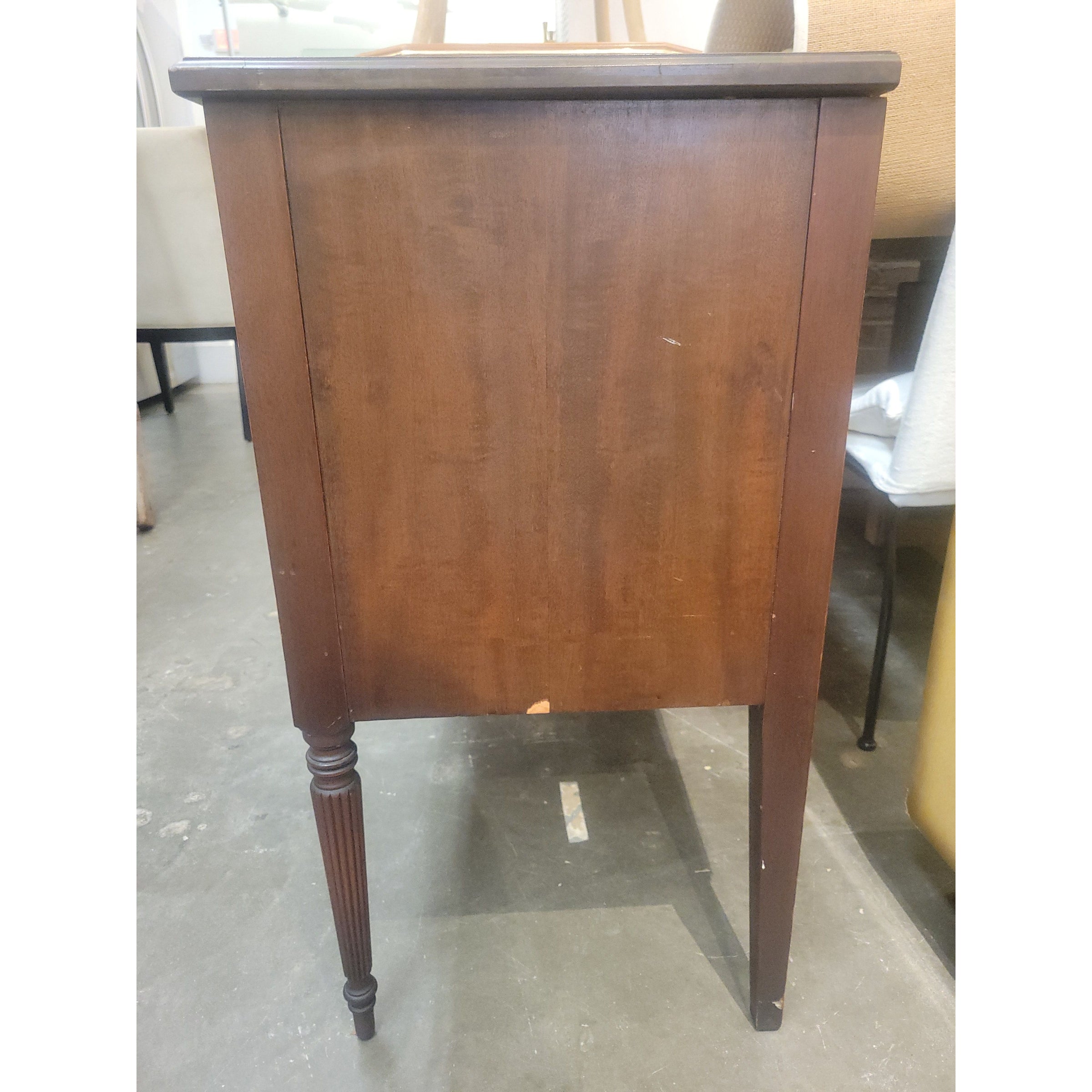 Antique Dark Wood Sideboard Server Cabinet w/ Key (AS IS)