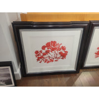 SET of 3 Coral Prints w/ Studded Black Frames