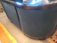 Custom U-Shaped Mohair Banquet w/ Wood Frame (AS IS)