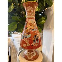Antique Japanese Satsuma Ware Vase, Meiji Period Style w/ Figural Scenes & Gilt - colletteconsignment.com