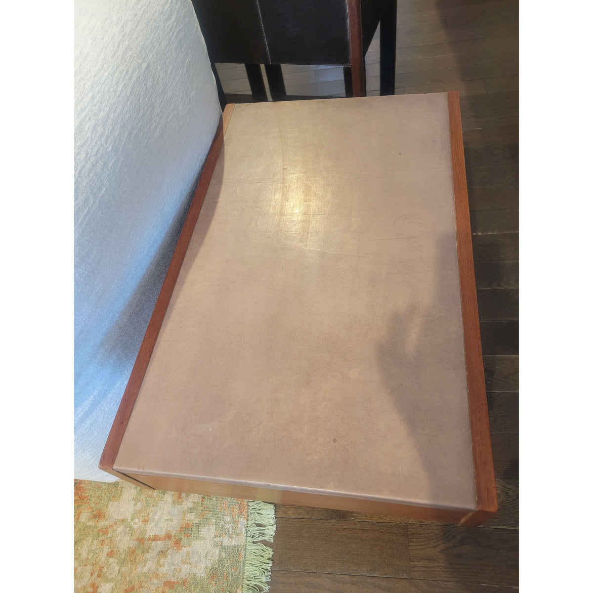PAIR of Leather Top Wood Side Tables by Herman Miller - AS IS