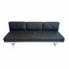 Black Leather & Chrome Cassina LC5 3-Seat Sofa