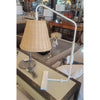 'Flynn' White Metal Table Lamp w/ Wicker Shade by S&L