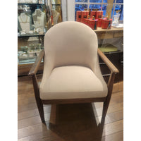 Upholstered Lounge Chair w/ Dark Wood Frame by Maria Yee