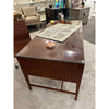 Regency Style Mahogany Desk with Custom Cut Glass Top