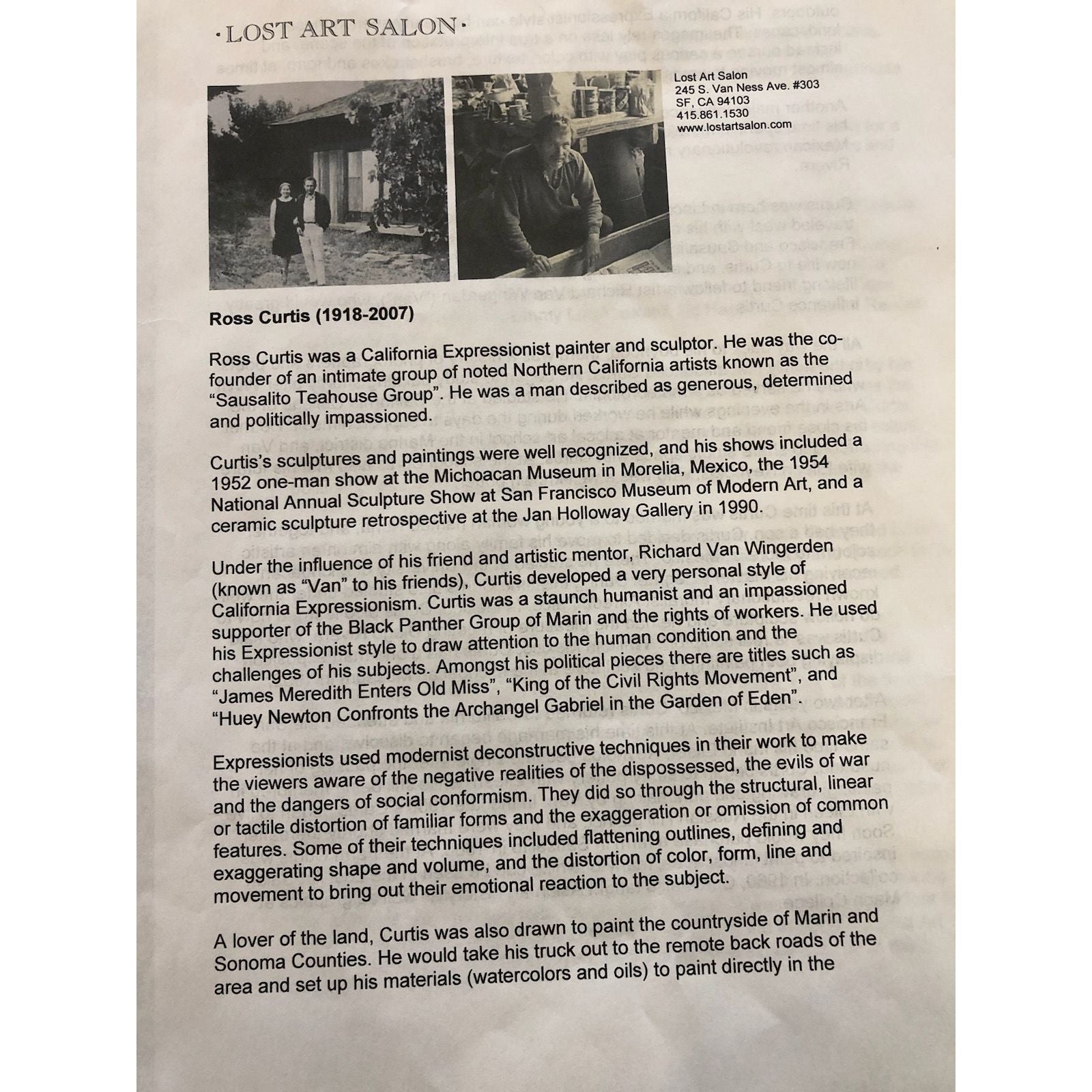 Watercolor Nude Study by Ross Curtis in Gray Frame