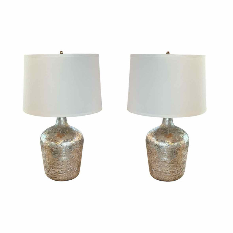 PAIR of Silver Bulb Table Lamps by Jamie Young