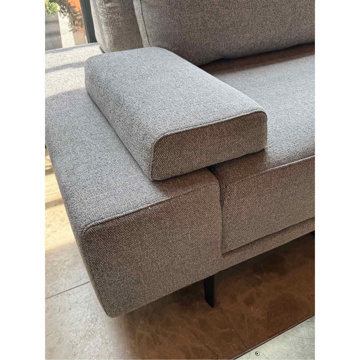 Gray Upholstered Chaise Sectional by Cantoni