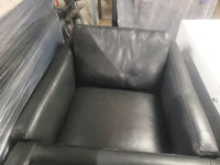 Black Leather Club Chair by Maurice Villency (AS IS)