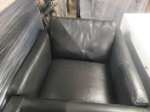 Black Leather Club Chair by Maurice Villency (AS IS)