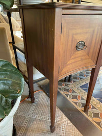 Vintage Dark Wood Buffet w/ Brass Pulls (AS IS)