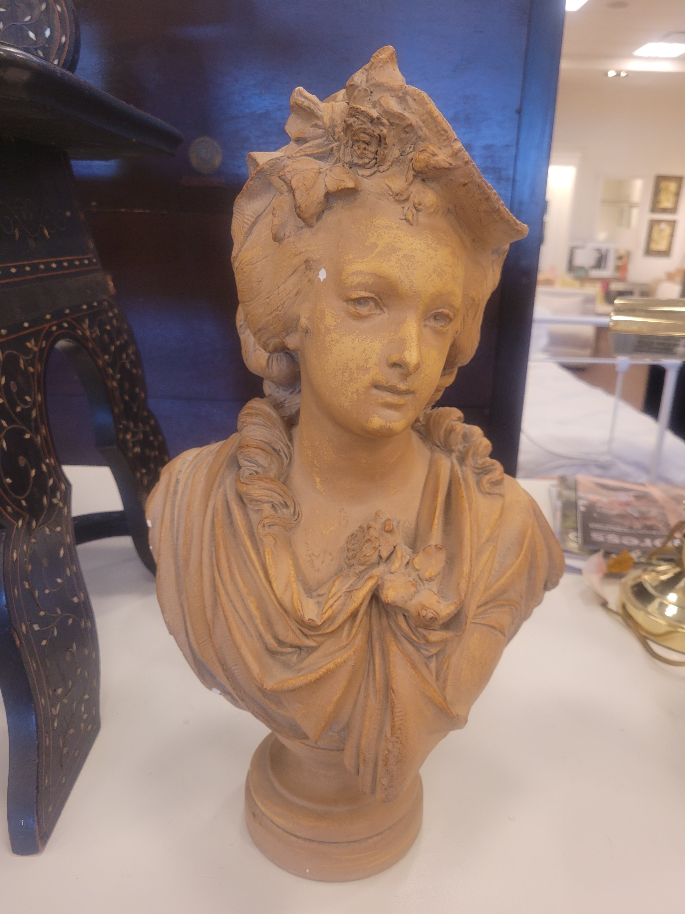 Ceramic Marie Antoinette Bust Repro. by Albert-Ernest Carrier-Belleuse (AS IS)